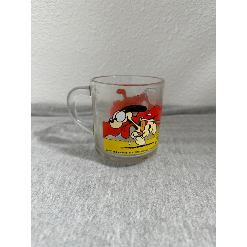 Vintage McDonald Garfield Odie Glass Coffee Cup Mug Use Your Friends Wisely 1978